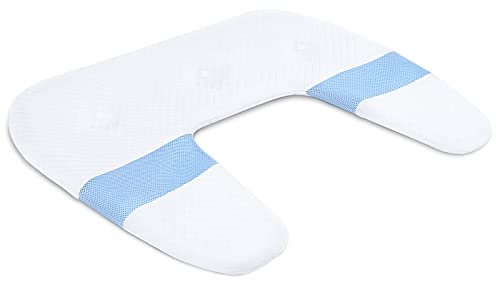 SAHEYER Funda de Almohada, sin Olor en Forma de U Almohada para Dormir de Lado Funda de Almohada de Espuma de Memoria para Almohada de ángel Funda de Almohada ergonómica, Azul