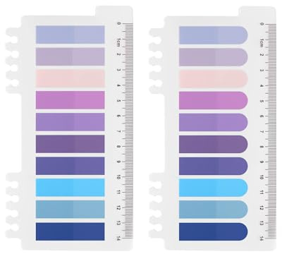 Ordinate Transparente Haftnotizen, Haftstreifen Plastik, Haftmarker, Page Marker, Klebezettel set, planner, sticky notes, Book Tabs, Lesezeichen schule (C-400 Stück Mystic Purple Collection-2 Stil)