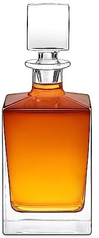 Maverton Decanter in vetro per whiskey o rum - Caraffa da 810 ml - Bottiglia con tappo per whisky e cognac - pensiero per anniversario o compleanno - pensiero per lei lui loro