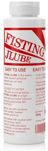 FISTING J-LUBE Pulvermischung mit Wasser, Gleitmittel für Analverkehr - Eine Flasche macht 16+ Gallonen / 60L + von Schmierstoff 10,5 oz / 300g