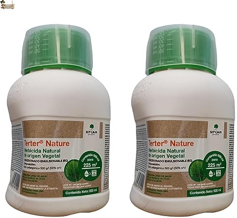 BricoLoco.com Herbicida de post-emergencia no selectivo ¡PACK 2x0,5 lts! Actúa por contacto contra malas hierbas anuales de hoja ancha y gramíneas, musgo y algas. Bio-herbicida de origen vegetal (2)