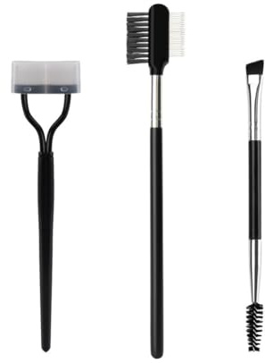 3 Piezas Juego de Brochas para Pestañas, Brocha para Cejas Dúo, Brocha Profesional para Cejas de Belleza, Brochas para el Cuidado de Pestañas y Cejas, Herramientas Profesionales de Maquillaje de Ojos