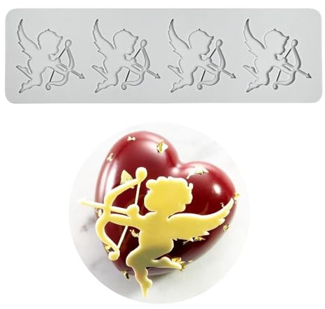 Molde de encaje de pastel, molde de encaje de silicona, molde de impresión de proceso de azúcar decoración culinaria molecular de pastel comestible, 4 agujeros qubits
