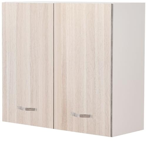 Shally Dogan Armario colgante de cocina de pared, armario suspendido de madera con dos puertas, 1 estante y 2 compartimentos, armario de pared espacioso y resistente, dimensiones 80 x 32 x 72 cm,