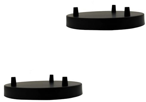 LEDSone Rosetta da soffitto nera, perfetta per cavo flessibile in tessuto, plafoniera in metallo con accessori per lampada da soffitto e da paret (Nero - confezione da 2)