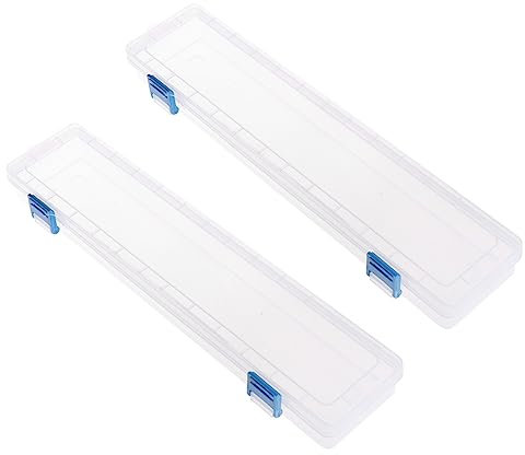 Limtula 2 Stück einfache Bleistiftbox Kunststoff Pinsel Malerei Stift Aufbewahrungsbox Aquarell Stift Behälter Schreibwaren Schule Bürobedarf Bleistift Aufbewahrungsbox