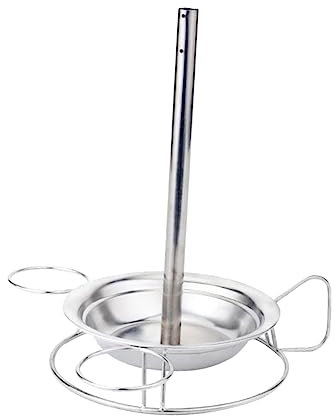 POPETPOP Stainless Steel Chicken Holder Pan for Grilling Roaster Rack Two Plates for Outdoor Camping and Oven Use