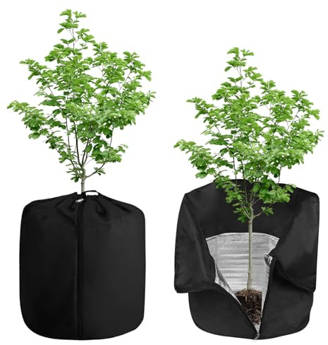 PRITOK Sacs de protection contre le gel pour plantes en pot : 2 pièces de protection thermique pour plantes 45 x 55 cm, protection hivernale pour plantes, réutilisables, protection hivernale avec