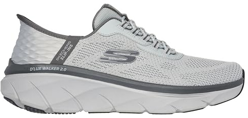 Skechers Chaussures à enfiler pour homme, coupe décontractée : D'Lux Walker 2.0 - Rezinate Sneaker, Gris anthracite, 14 Wide