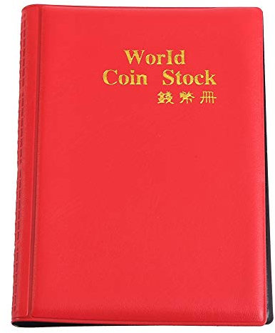 Gsycle 120 Taschen, 10 Seiten, Briefmarken-Sammelbuch, Viertel-Sammelbuch, Aufbewahrungsordner, Album, Geldsammelhalter, Buch für Sammler (Red)