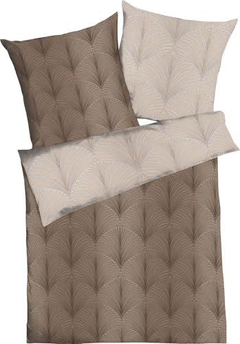 Kaeppel Wendebettwäsche Ikone Feinbiber braun Größe 1x 135x200 cm + 1x 80x80 cm