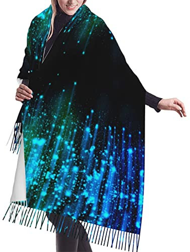 ESNAIUVCD Kaschmir-Deckenschal mit Sternen-Aufdruck, Pashmina-Schal, Winterschal, große Wickeltuch, Damen-Geschenke, Schwarz , Einheitsgröße