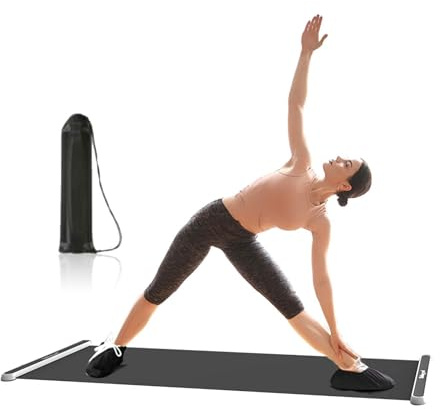 Tapis De Glisse Pour Entraînement, 200x50cm Planche D'équilibre Coulissante Pour Exercice, Avec Couvre-chaussures + Sac De Rangement, Tapis D'entraînement De Fitness Pour Maison/salle De Sport