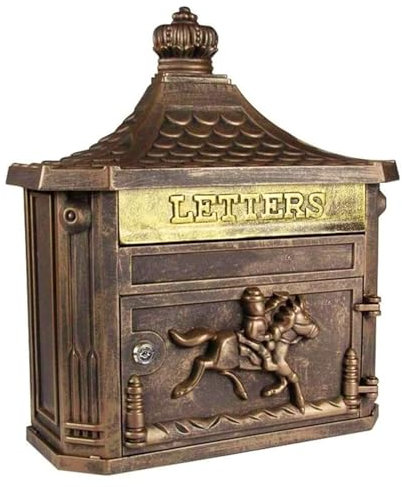Briefkasten, Postkasten, Briefkasten Schwarz, Wandbriefkasten, Briefkasten mit Gravur, Retro-Briefkasten im Europäischen Stil for die Außendekoration(Gold)