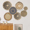 Dokeno 7 Piezas Decoración de Cesta de Pared Arte de Pared de Cesta Bohemia Tejida a Mano Decoración de Pared Bohemia de Ratán Pared Sala de Estar o Dormitorio, Decoracion Pared, Adornos Pared
