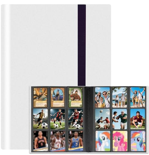 Carpeta blanca de 9 bolsillos para tarjetas coleccionables (30 hojas)