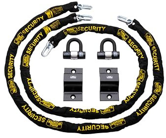 Burg-Wächter GKM10mm Duo Kit Sold Secure Diamond & Gold 10mm Keyed Alike Twin Pack, Black, 2M Chain, Lock & Ground Anchor