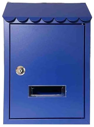 WANGRUIERHA Cassetta Postale da Esterno Moderne, Cassetta Posta in Metallo da Parete, Adatta per Casa, Ufficio, attività Commerciali(Blue)