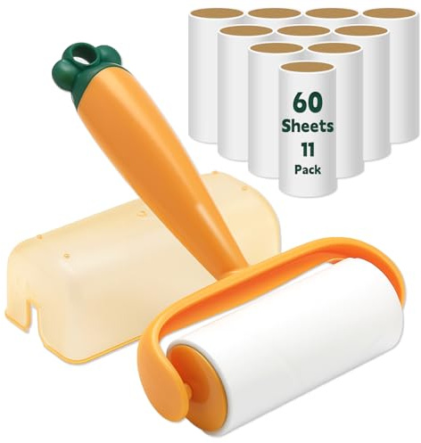 DMSELL Lint Roller for Clothes, 660 Sheets with Protective Cover, 10 Refills with 1 Handle, Sticky Roller for Pet Hair, Travel