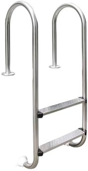 Inground Pool Ladder 304 Stainless Steel Material, 304 Stainless Steel, 2 Steps, No Need to Embed, Pool Stairs for In-Ground Swimming Pools