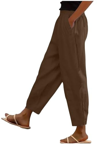 Hosen Damen Freizeit Sommerhose Cargohosen Leichte Teenager Mädchen Jogginghose Einfarbig Musselin Baumwolle Wanderhosen Sporthose