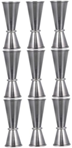 OUNONA 3 Series Vaso Medidor De Acero Inoxidable De Coctel Jigger con Medidas En El Interior Medición De Barman Tazas De Porción Aparejo Doble Taza De Onza Plata 3 Piezas*3