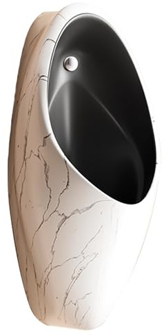 QiaoRong Orinatoio a Parete con Sensore Intelligente, Urinatoio Uomo in Ceramica per Bagno, Toilette Pubbliche, Hotel, Karaoke, Club di Lusso(Black)