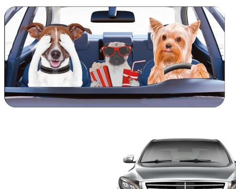 Nixiara Pare-soleil de voiture motif chien | Pare-soleil isolant thermique, Film de protection Ventouse Protection solaire universel pour tous les types de véhicules