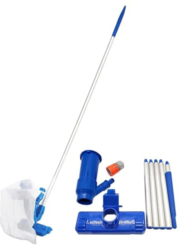 Swimming Pool Accessories,Pond Vacuum Cleaner For Fish Pond For Above Ground/Inflatable Pool,Hot Tub,Pond, Spa, Lake and Fountain Cleaning, Leaves, Dirt and Sand (Blue)