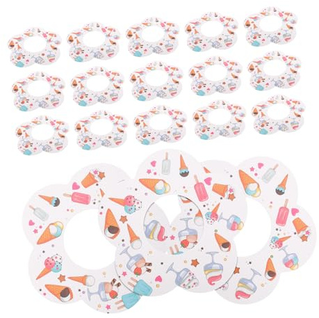 ELAYARD Drip-Proof Ice-pop Paper Holder Decorative No Drip Popsicles Holders for Boys and Girls 50pcs Paper Tray for Ice Cream Cones Summer Party