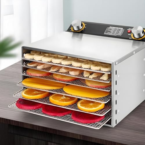 WDDEYYDS Deshidratador De Alimentos Comercial,Deshidratador De Carne Y Frutas,Apto para Alimentos,Secador De Carne De 400W, Liofilizador,Apto para Cecina,Champiñones,Ternera,Hierbas Y Yogur,6layer