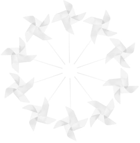 WEKAMOS 24 Molinillos de Viento de Papel para Pintar, Educativos y Divertidos, Color Blanco, Material Papel, Ideales para Manualidades Infantiles al Aire Libre