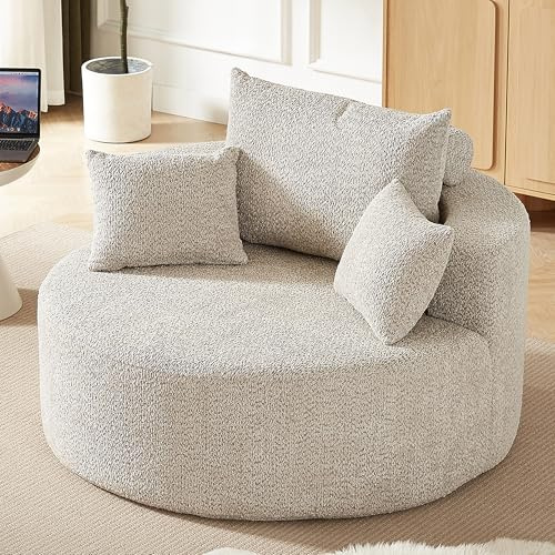 Bladez Modernes Chaiselongue Einzelsofa aus Chenille, Bequemes Schlafsofa & Relaxsessel ohne Montage, Weiches Liegesofa für Wohnzimmer & Apartment (Khaki)