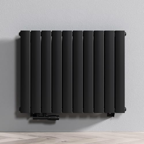 Mai & Mai Badheizkörper flach BxH 77x60cm in Anthrazit Mittelanschluss Paneelheizkörper Vertikal Badheizung zweilagig aus Stahl