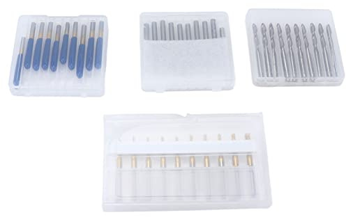 Juego de 40 brocas de fresado CNC, herramienta de fresado de corte de acero de alta velocidad, kit de fresadora de grabado de punta de bola plana para madera, plástico, fibra de