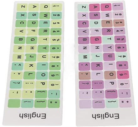 Blaihild Keyboard Stickers, English Language PVC Keycaps Stickers with Coating, for 10in to 17in Laptop PC Keyboards (C)