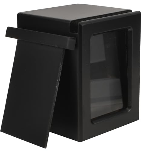UKCOCO Urna Conmemorativa para Cenizas de Mascotas Caja de Cenizas para Mascotas de Madera Negra Marco de Fotos Portátil y Ligera para Memorial