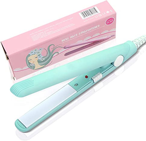 FILFEEL 2 en 1 Mini Plancha de pelo de cerámica Turmalina Plancha alisadora 4 colores Verde Matcha, Enchufe de la UE