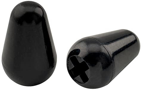 Musiclily Pro Zoll Gewinde Gitarre 5 Weg Schalter Kopf Schwarz 2 Stück | Kunststoff, für USA Fender Strat Tele Style E-Gitarre