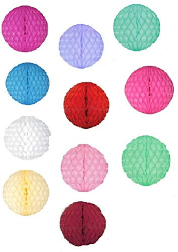 wertheim-deko 5 Wabenbälle Wabenball Honeycomb 10 cm Hochzeit Geburtstag Farbe dunkelrot