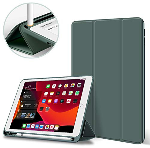 aoub Hülle für iPad Air 3. Generation 10,5 Zoll 2019 mit Stifthalter | Dünn Leicht Smart Schutzhülle Standabdeckung Auto Aufwachen/Schlafen für iPad Air 3 Gen 10,5 (A2123/A2152/A2153), Dunkelgrün