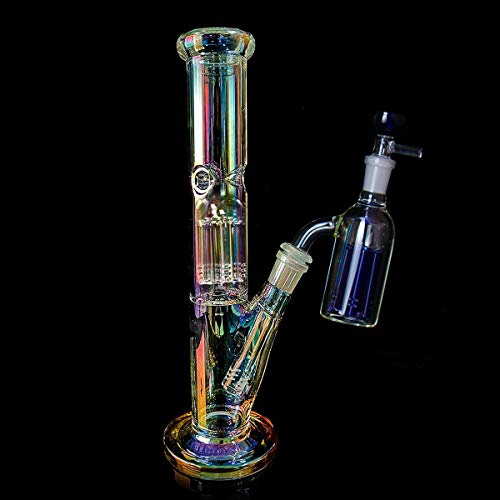 Bong Glas mit Percolator, Glasbong mit Honeycomb Rauchen Eisbong, Glassic Wasser Hooahk Set, Rohre Pipe Wasserpfeife große Hookah mit Zubehör (Glasbong-b)