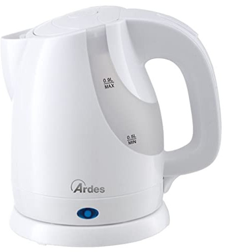 ARDES AR1K36 Hervidor de Agua Eléctrico Sin Cables Capacidad 0,9 Litros con Apagado Automático y Base de Rotación de 360° para Agua, Infusiones y Té