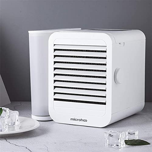 Mini USB Luftkühler Tragbarer Desktop Klimaanlage Ventilator, Persönlicher Leise Schreibtisch Lüfter/Tischventilator Mobile Klimageräte mit Touchscreen für Zuhause Büro Schlafsaal, 1000ml Wassertank
