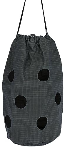 Kerbl Heusack HayBag Big | 85 Liter, Grau, 37 cm, Baumwolle, 12 Fressöffnungen, zum Aufhängen, einfach zu befüllen und leicht zu reinigen