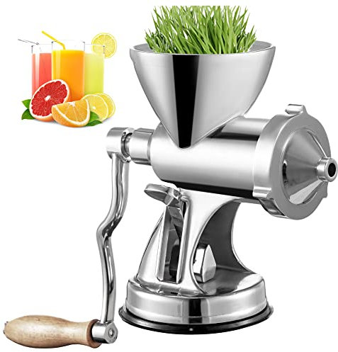 KELUNIS Extractor Manual de exprimidor de Hierba de Trigo de Acero Inoxidable exprimidor de Tornillo doméstico exprimidor Lento exprimidor de Jugo de Naranja Vegetal agitador portátil