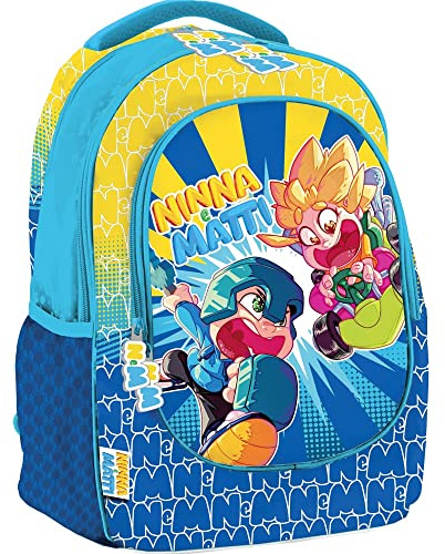 NINNA e MATTI Mochila Ovetto para la Escuela 2023/2024 - Medidas en cm: 32x21,5x42, turquesa