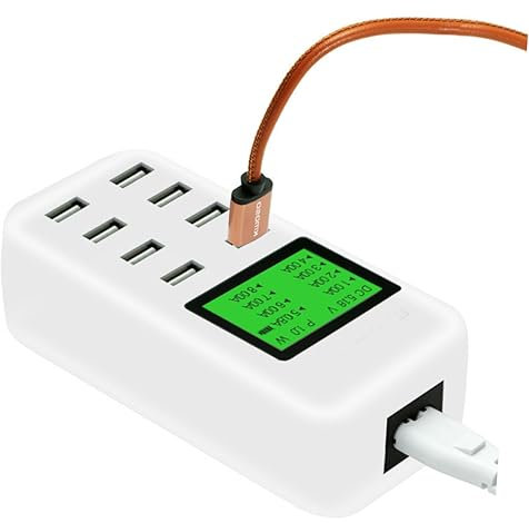 Homoyoyo 8a Port-USB-ladegerät Mit LCD-Display Multi-USB-ladestation Für Handy Und Tablet Kompatibel Mit Verschiedenen Geräten Sicher Und Zuverlässig