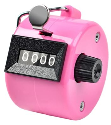 ulafbwur Sportzubehör, Metall-Handzählzähler, Clicker mit 4-stelliger Anzeige, kompakte Größe, tragbarer mechanischer Clicker-Zähler für Sport und mehr Rosa