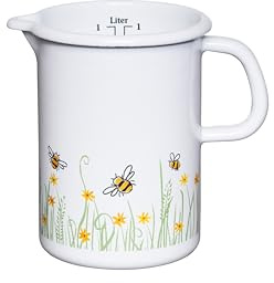 Riess, 0338-137, köksmått, 10 cm, 1,0 L, LBH 16 x 11,3 x 14,5 cm, vikt 0,44 kg, COUNTRY- BIENE, emalj (0338-137)